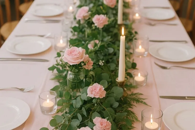 Camino de Flores sobre Mesa para Eventos